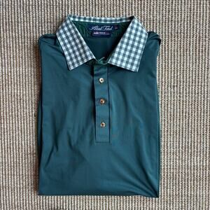 🏌️ Alial Fital Polo Shirt | Men's 2XL | Green with Gingham Collar